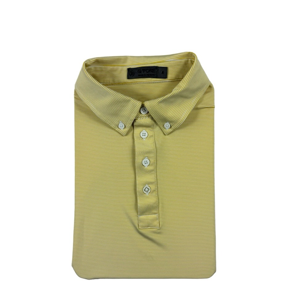 G/FORE Yellow Striped Deering Bay Performance Mens Golf Polo Size M